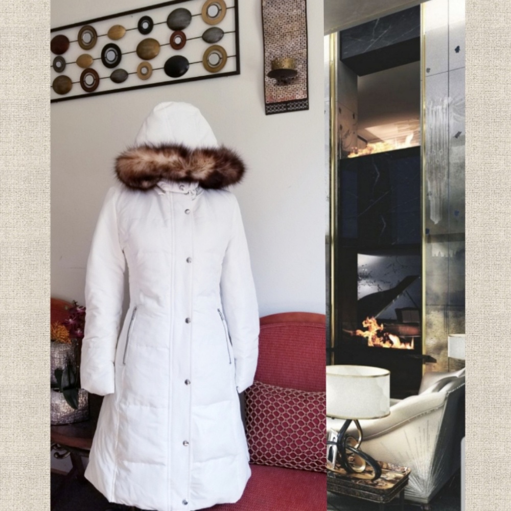 MK winter down puffer jacket / coat with fur hood
